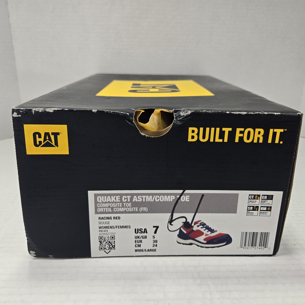 Caterpillar Quake Composite Safety Toe Red Work Sneakers Women's Size 6 Wide - Picture 13 of 13